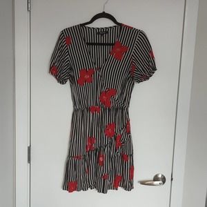 Madewell Stripped Poppy Ruffel Mini Dress
